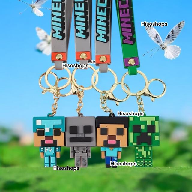 Minecraft พวงกุญแจมายคราฟ พวงกุญแจรถยนต์ ห้อยกระเป๋าสวยๆ ของเล่นการ์ตูนน่ารัก หรือเป็นของขวัญวันเกิด 11