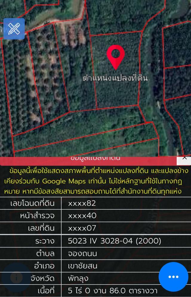 ขายที่ดินสวนยาง ต.จองถนน อ.เขาชัยสน จ.พัทลุง 5