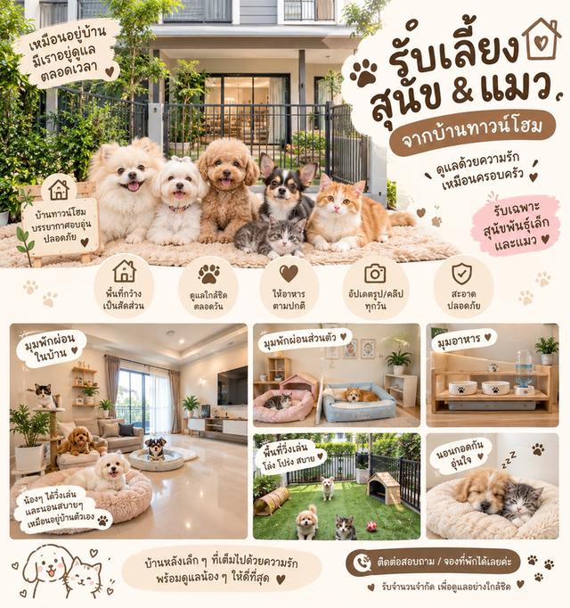 รับฝากเลี้ยงหมา-แมว พันธุ์เล็ก