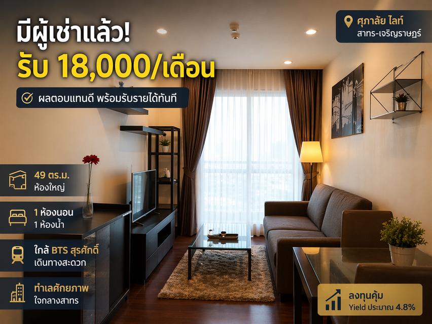 ขายคอนโดพร้อมผู้เช่า | Yield ทันที ใจกลางโซนสาทร ซื้อแล้ว 1