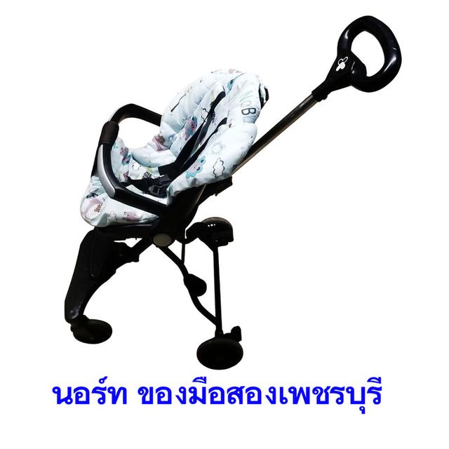 รถเข็นเด็ก ล้อหมุนได้360° พับเก็บได้ง่าย ใช้งานได้0-9ขวบ รับน้ำหนักได้ 50kg มือสอง