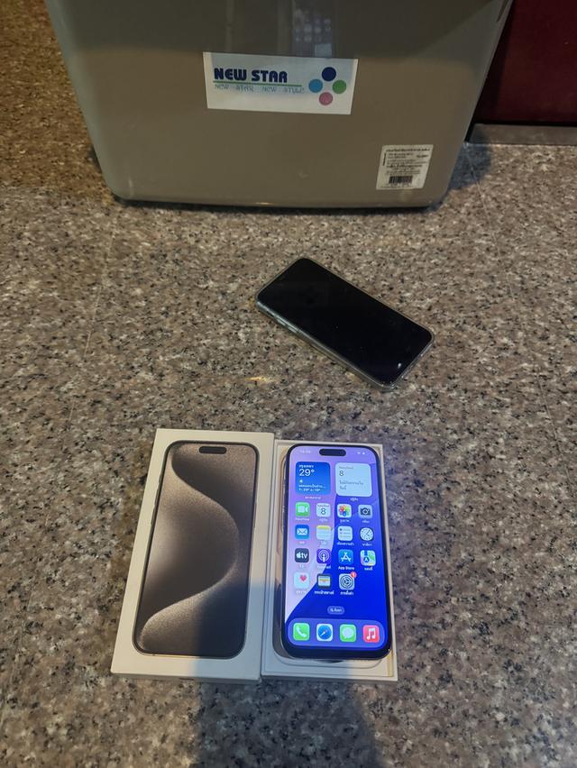 ขายๆๆๆถูกๆๆๆไอโฟน15ProสีNatiral Titanuim 256กิ๊กสูนTrueมีกล่องอีมี่ตรงสภาพสวยการใช้งานดีเยี่ยมทุกๆฟังชั่นเครื่องรีสโตได้ตลอดไม่มีติดแอคเค้าใดๆคับ สภ