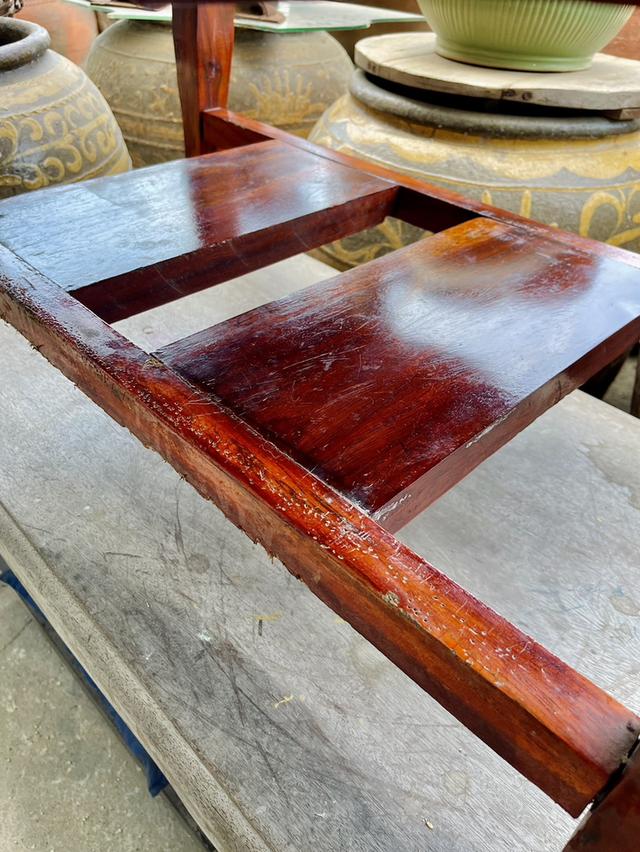 โต๊ะไม้ประดู่แผ่นเดียว โต๊ะไม้ประดู่ ขนาดยาว90ซม โต๊ะรับรองไม้ประดู่ 6