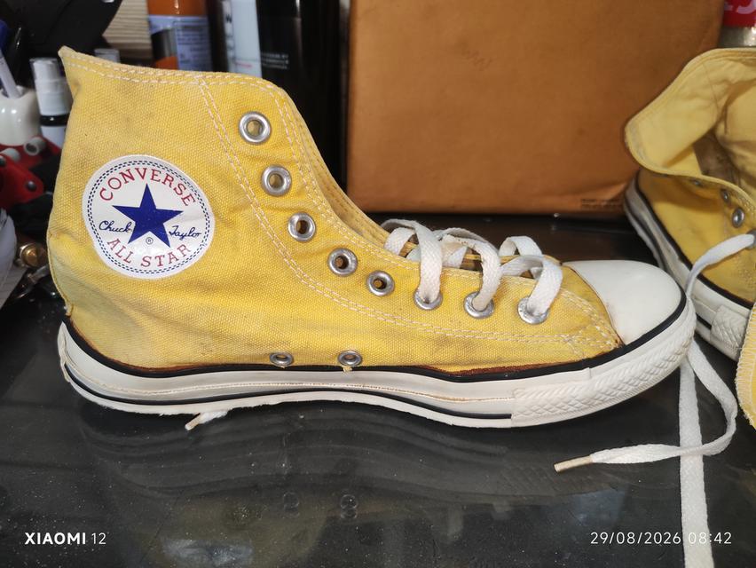 รองเท้า Converse แท้ รุ่นChuck Taylor All Star High(สีเหลือง) ผลิตปี2004 ป้ายส้นแบบยุค2000 รหัสสินค้า(SKU):1P961 เบอร์ 7 รูปที่ 15