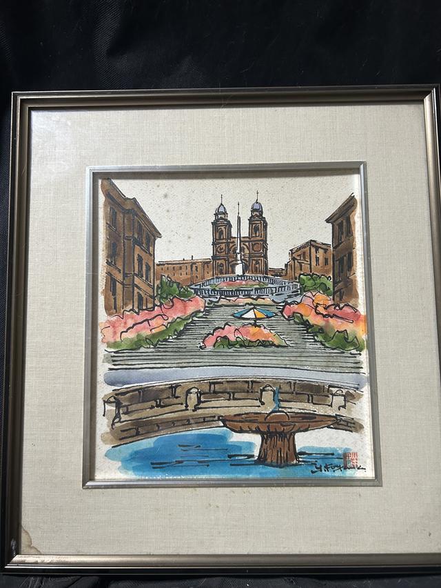 ภาพวาดนี้เป็นภาพสีน้ำของ บันไดสเปน (Spanish Steps) ในกรุงโรม ประเทศอิตาลี ของขวัญวันแต่งงาน