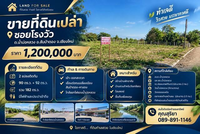 ขาย ที่ดินเปล่า 182 ตร.ว. ซอยโรงวัว ต.น้ำบ่อหลวง อ.สันป่าตอง จ.เชียงใหม่ 5