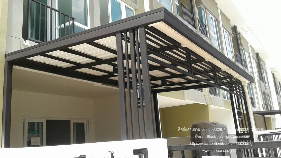 รับเหมา ต่อเติม โครงหลังคากันสาด ต่อเติมห้องครัว เทพื้นปูกระเบื้อง Line dddesign23 5