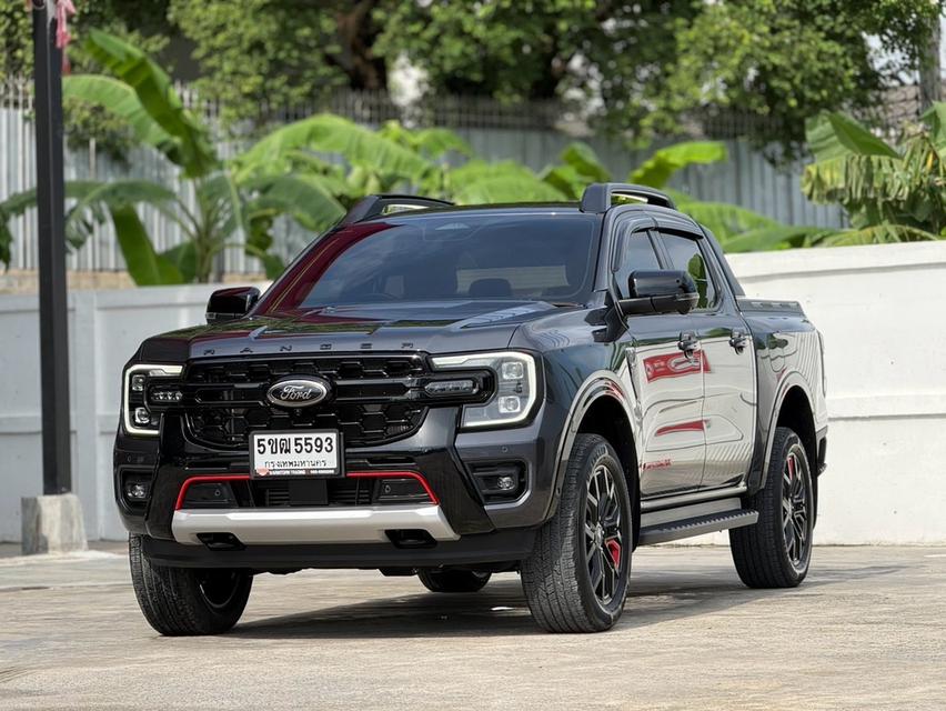 2023 FORD RANGER, 2.0 BI-TURBO STORMTRAK4WD โฉม HI-RIDER DOUBLE CAB สีดำ มือเดียวป้ายแดง👉ไมล์แท้ 23,947 km.