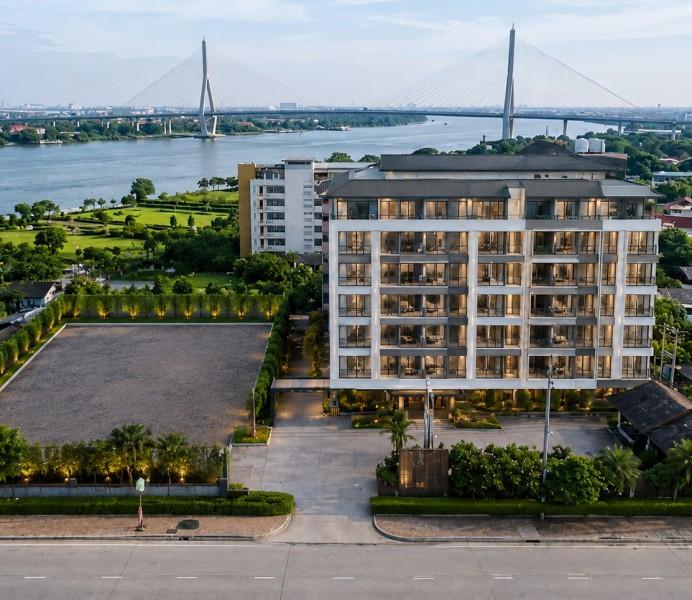สะพานมหาเจษฎา100–161 MRT สะพานพระนั่งเกล้า 899ม.วิวแม่น้ำเจ้าพระยา 9ชั้น ห้องพัก พร้อม 7 ห้องประชุม เกาะเกร็ด โรงแรม 4–5