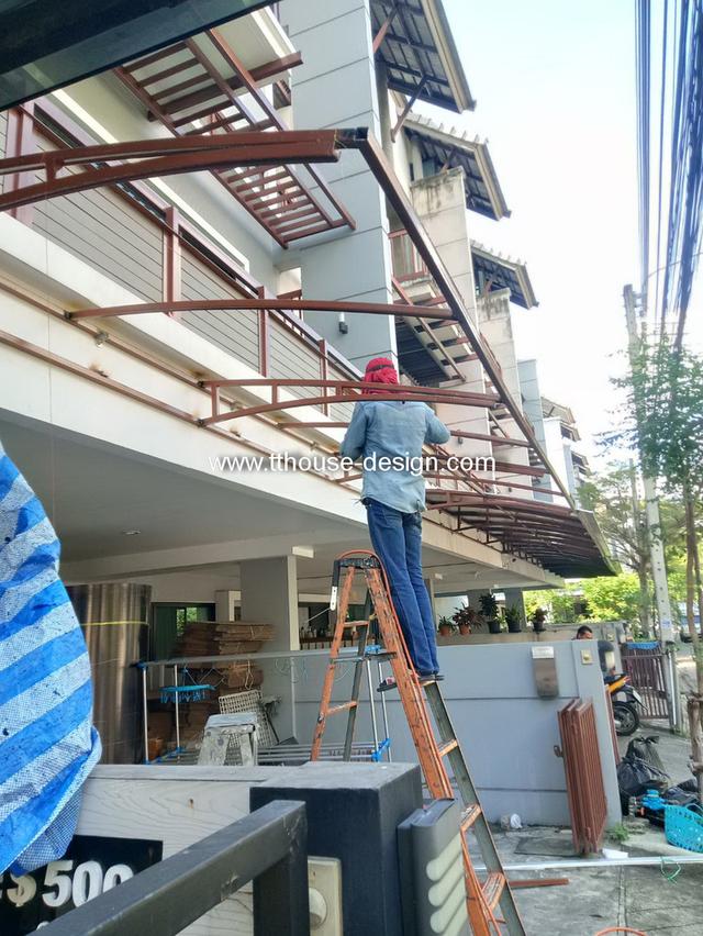 รับเหมาต่อเติม โครงหลังคา กันสาด ห้องครัว เทพื้น ปูกระเบื้อง Line dddesign23 10