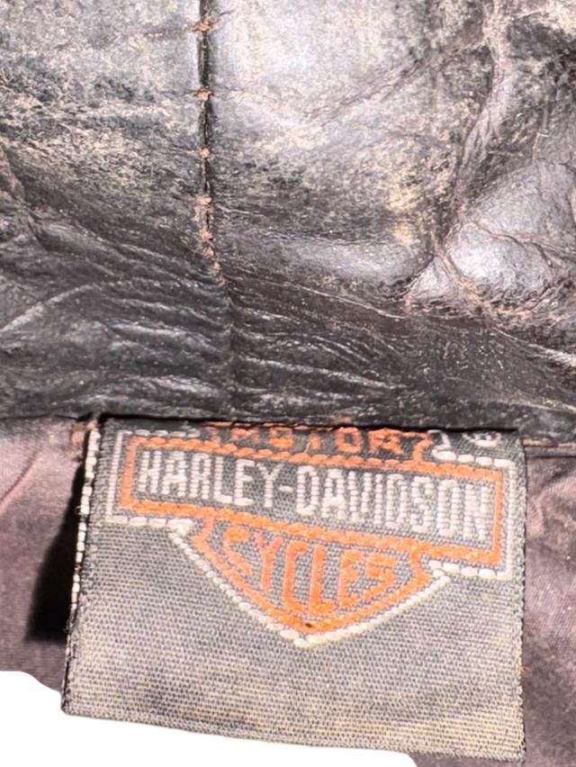 เสื้อ jacket Harley Davidson อก38 ยาว23 ตำหนิกระดุมบนขาด/รอยแตกใต้แขน รูปที่ 5