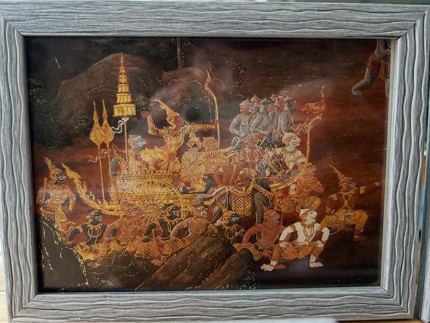 ชุดภาพรามเกียรติ์เก่า 5 ใบพร้อมกรอบ เป็น สคส ชุดรามเกียรติ์เก่า ไม่ต่ำกว่า 20 ปี 6