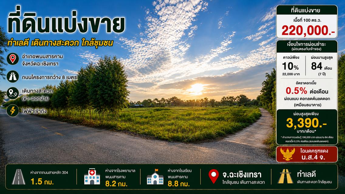 ที่ดิน อ.พนมสารคาม จ.ฉะเชิงเทรา 1