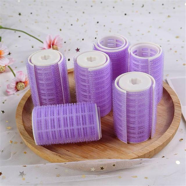 โรลม้วนผม สีม่วง มี5คู่(10อัน)