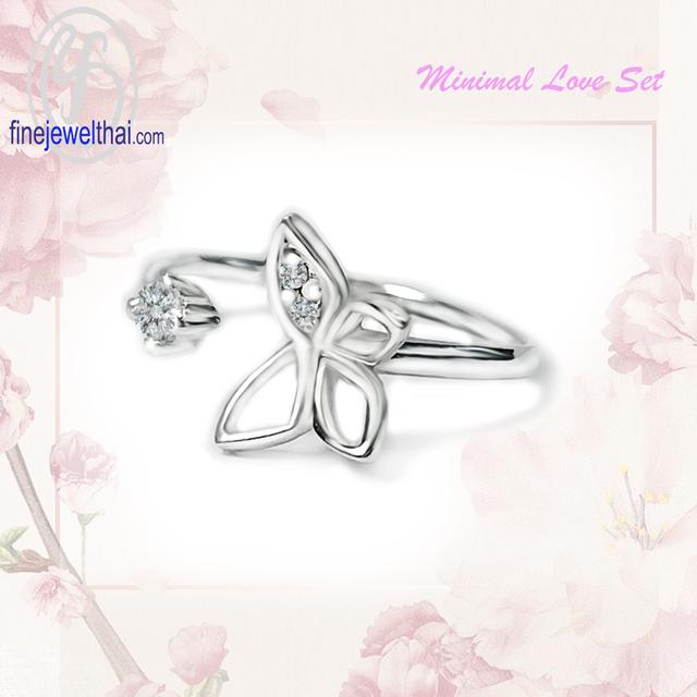 Finejewelthai แหวนผีเสื้อ-แหวนเพชรพรีเมี่ยม-แหวนเงินแท้925-R1443cz