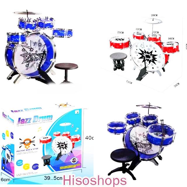 JAZZ DRUM ชุดกลอง 5 ใบ พร้อมเก้าอี้ ขนาดใหญ่ สีสันสวยงามสดใส