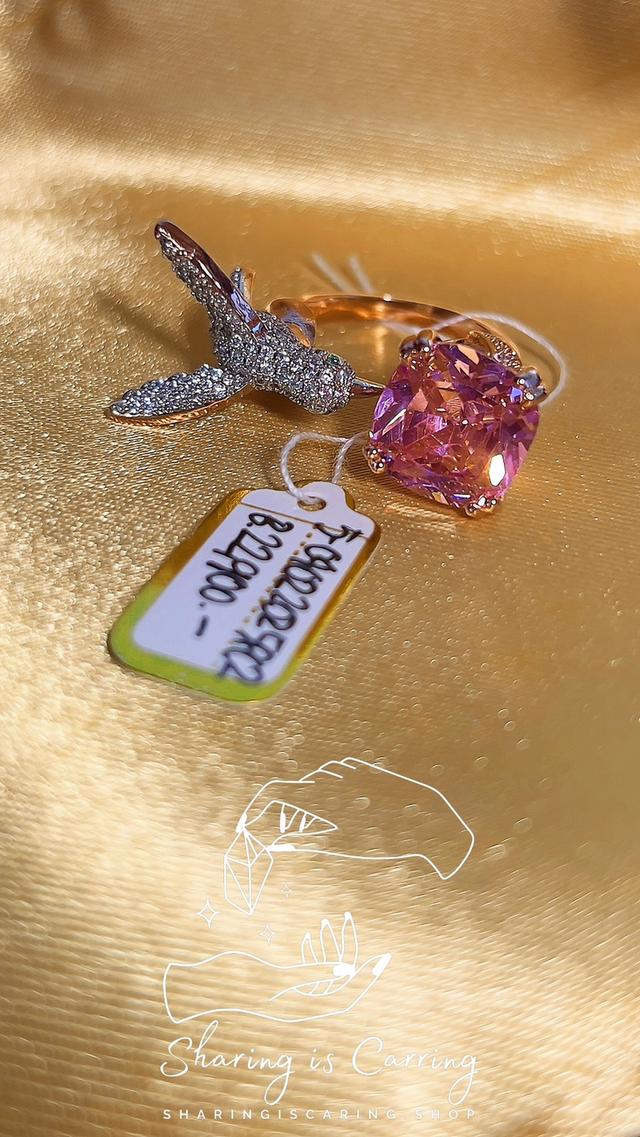 💎 Rare Pink CZ Diamond ✅Old money ✅ แหวนเพชร CZ หายาก สไตล์ผู้ดีเก่า ✅ราคาเต็ม 22,900.-เหลือ11,450.- 4