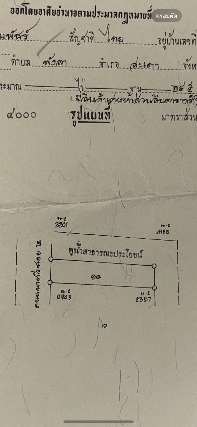ขายที่ดิน 29.5 ตารางวา พิกัดบ้านคลองแงะ อ.สะเดา จ.สงขลา