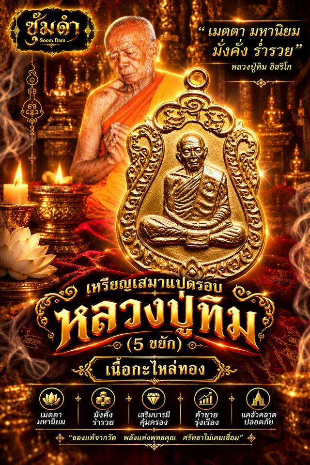 🔥 เหรียญเสมาแปดรอบ หลวงปู่ทิม (5 ขยัก)