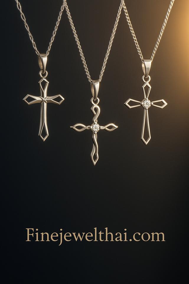 Finejewelthai Pendant of Love จี้ดีไซน์ด้วยความรัก จี้ไม้กางเขน ออกแบบพิเศษ