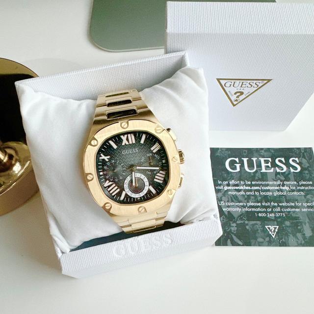 รูป GUESS Mens Gold Tone Multi-function Watch GW0572G2ตัวเรือน สีทอง  หน้าปัด สีดำขนาด>>>42มิลอุปกรณ์ กล่องแบรนด์ / บาร์โค้ด