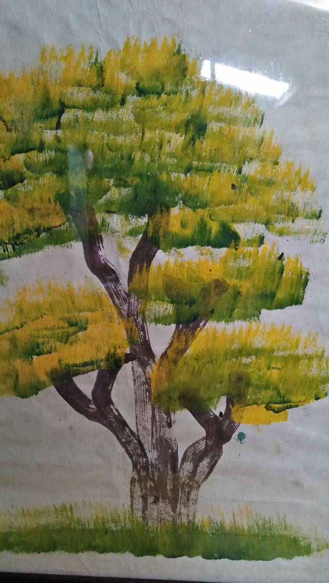 กรอบรูปผลงานศิลปะจากช้างไทยวาดรูป ต้นไม้ของพ่อ 3