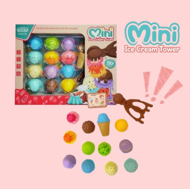 Mini Ice Cream Tower ไอศกรีมทาวเวอร์ 15 ชิ้น เสริมจินตนาการ สีสันสดใส เล่นเพลินได้ทั้งวัน 7