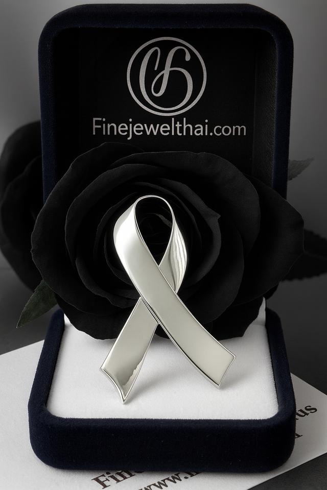 Finejewelthai เข็มกลัดไว้อาลัย เข็มกลัดโบว์ติดเสื้อ