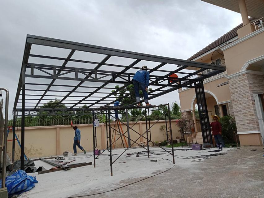 รับงานต่อเติมบ้านครบวงจร โครงหลังคา กันสาด ห้องครัว เทพื้น ปูกระเบื้อง 0950920028 รูปที่ 17