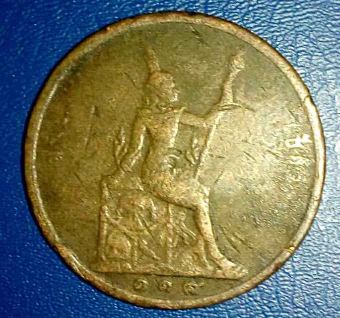 เหรียญรัชกาลที่ 5 เนื้อทองแดง 1 เซี่ยว ร.ศ. 118 หลังพระสยามเทวาธิราช 2