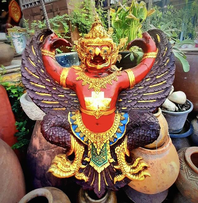 พญาครุฑแขวนผนัง พิมพ์หน้าดุ หน้ายักษ์ ขนาด65ซม ครุฑใหญ่ 2