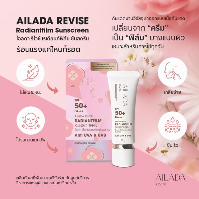AILADAกันแดดฟิล์มบาง SPF 50+ PA+++ บางเบา ไม่เยิ้ม ไม่คราบ เติมระหว่างวันได้ ขายดีสุด รูปย่อยที่ 2