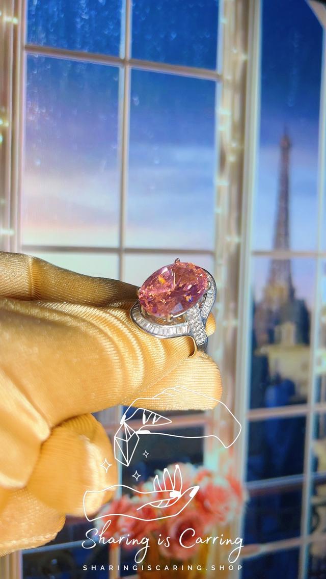 💎 Rare Pink CZ Diamond ✅ Old money style ✅ แหวนเพชร CZ หายาก สไตล์ผู้ดีเก่า ✅ ราคาเต็ม 12,900.- เหลือ 6,450.- 3