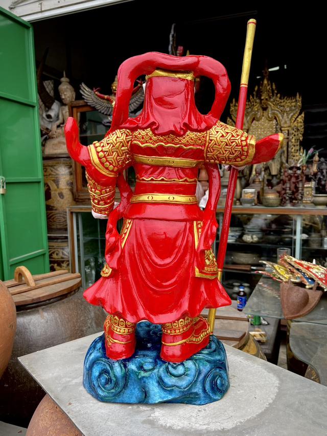 เห้งเจียไม้ เห้งเจียถือกระบอง แกะสลัก เห้งเจียหน้าดุ 6