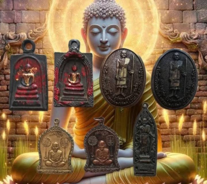 สมเด็จนาคปรก พิมพ์นิยมปิดทองลงรักษ์แดง เหรียญหล่อหลวงปู่ศุขคละรุ่น