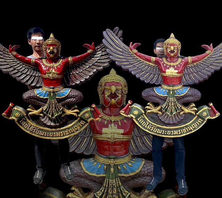 พญาครุฑ ครุฑธนาคารเก่าเก็บสี ขนาด130ซม ครุฑแขวนผนัง 9