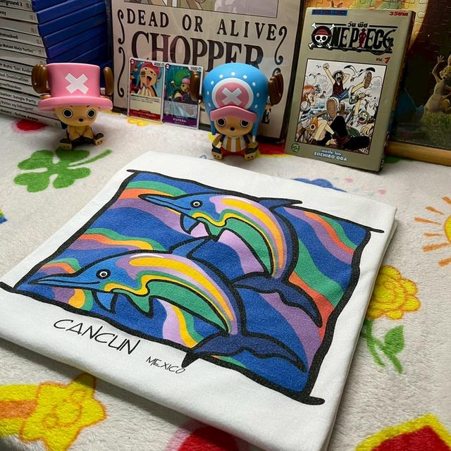 เสื้อยืดมือสองวินเทจ ลายปลาปี90