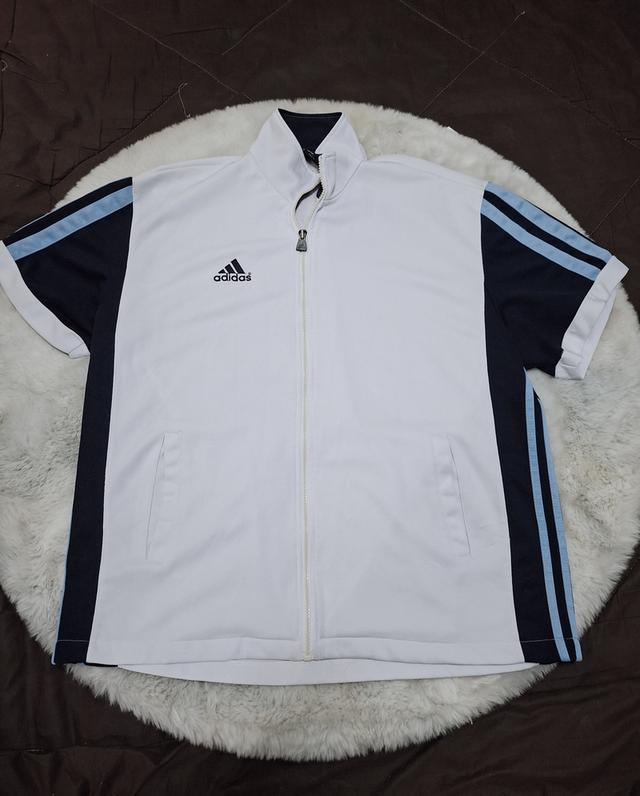 ⚪ เสื้อแจ็คเก็ต Adidas สีขาว-ดำ-ฟ้างาน