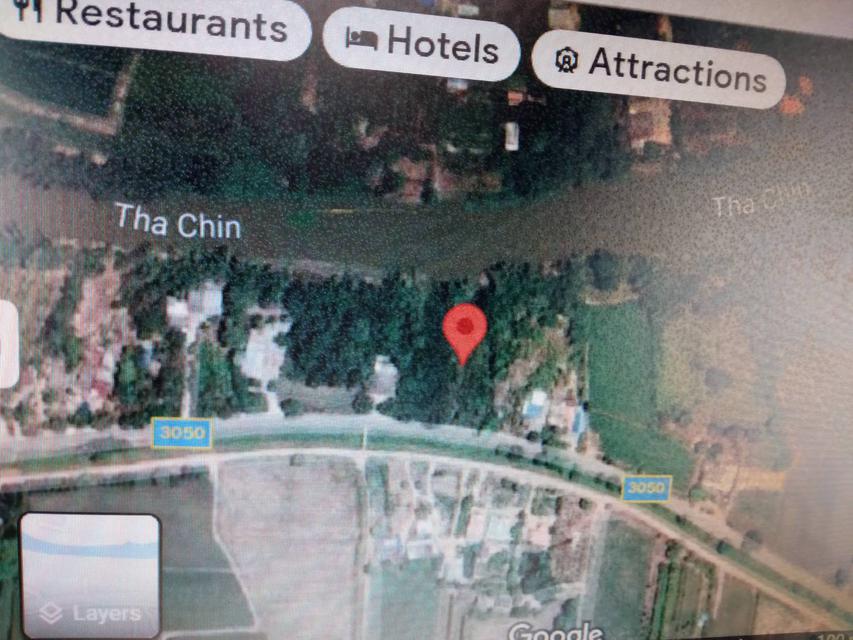 ขายที่ดินแปลงสวยติดหน้าแม่น้ำท่าจีน land for sale closed river Suphanburi 1