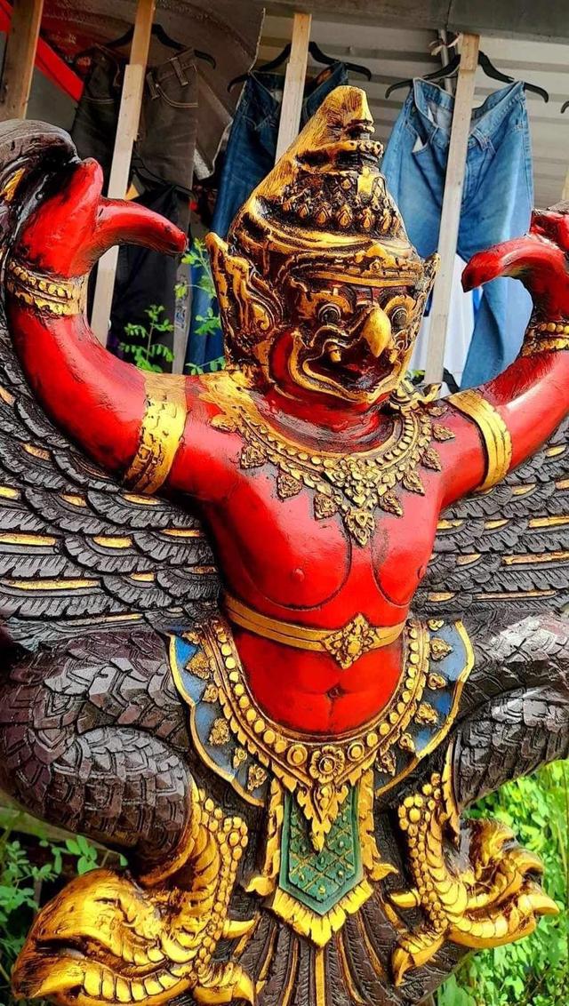 พญาครุฑองค์ลอย ครุฑตั้งโต๊ะบูชา ขนาดกว้าง65ซม 3