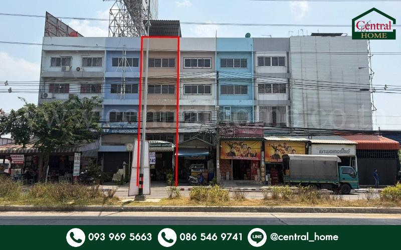 อาคารพาณิชย์ 4 ชั้น ติดถนนติวานนท์ ราคาถูก ใกล้รถไฟฟ้าสายสีชมพู สถานีสามัคคี 1