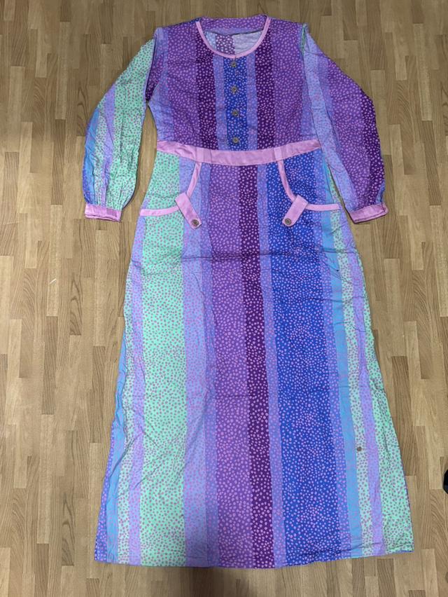 เสื้อเดรสยาวบาน ไม้ต้องรีด มือสอง