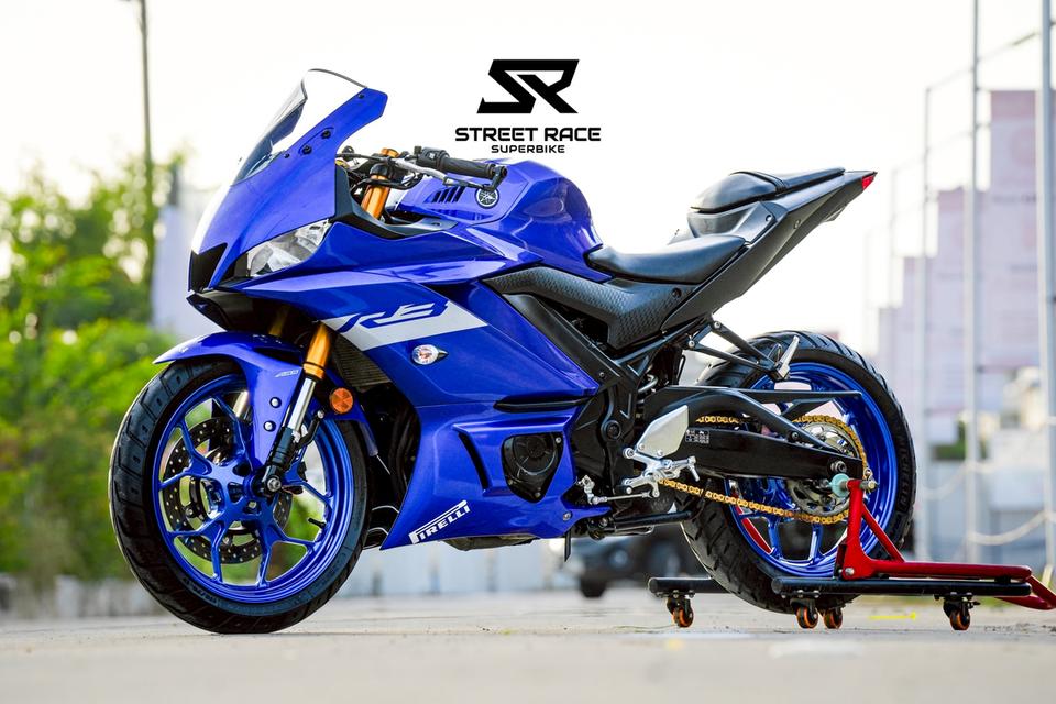 2021 Yamaha yzf-r3 ปี 2021 น้ำเงินเทา ทรงเดิม สภาพสวยกริ๊บ! 8