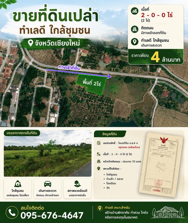 ที่ดินเปล่า อ.หางดง ใกล้ สนามบิน โลตัส บิ๊กซี แม็คโคร 1