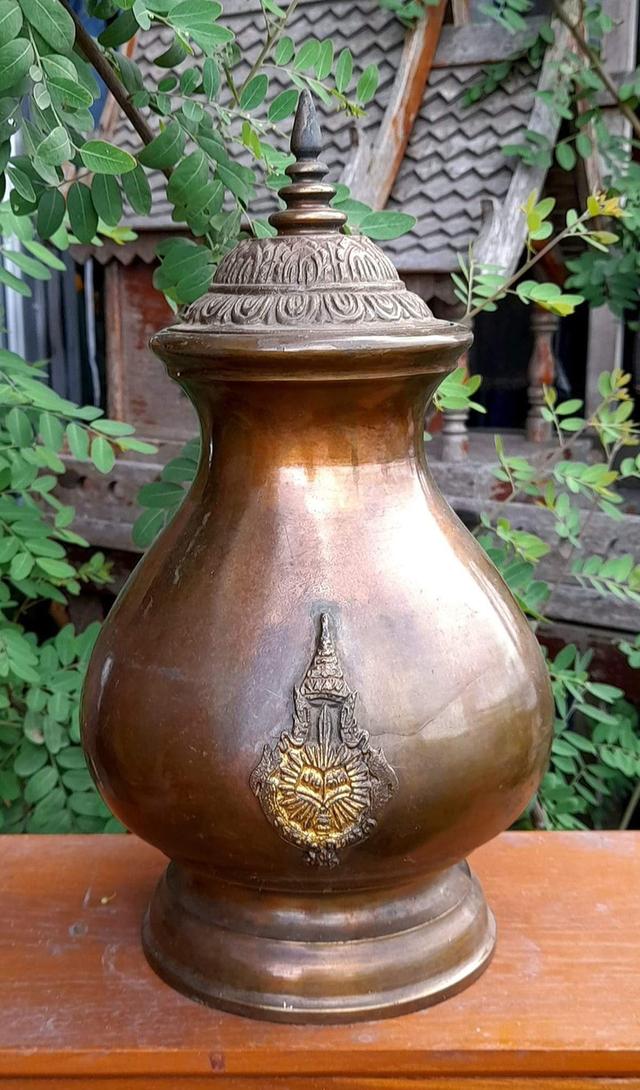 ครอบน้ำมนต์หลวงปู่ชอบ โถน้ำมนต์หลวงปู่ชอบ บาตรน้ำมนต์ทองเหลือง ปี36 คนโทน้ำพุทธมนต์