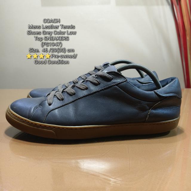 COACHMens Leather Tennis Shoes Grey Color Low Top SNEAKERS(FG1947)Size. 46 /29(30) cm รูปย่อยที่ 1