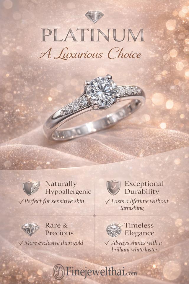 Finejewelthai แหวนแพลทินัม950 แหวนหมั้น แหวนแต่งงาน ลดราคาโลหะ50% รูปที่ 2