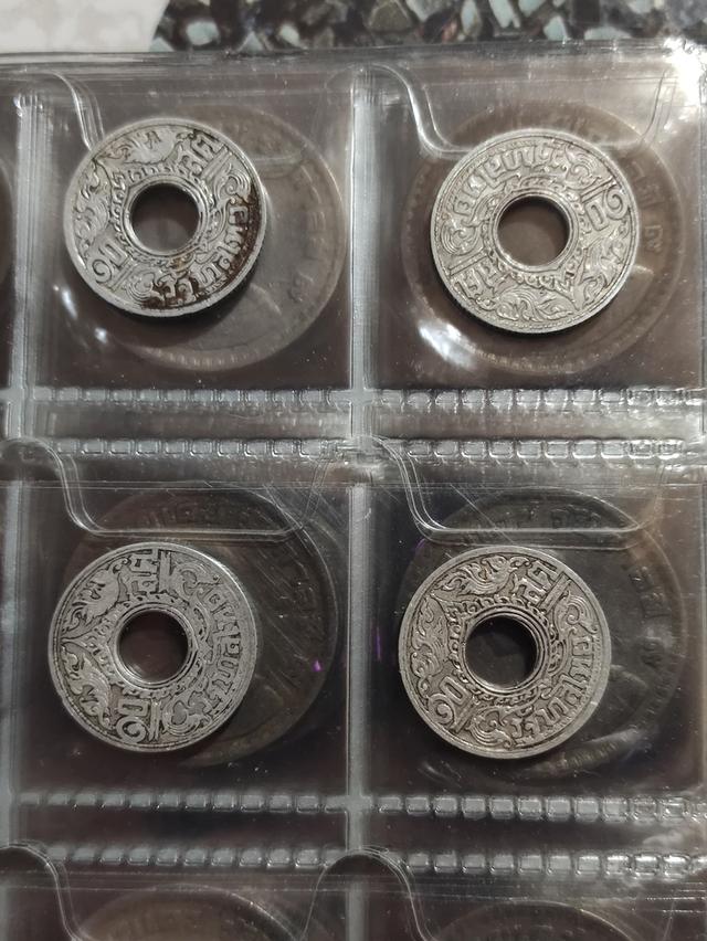 เหรียญ 10 สตาง ร.8 ลายกนกแข็งสิงค์ เนื้อเงิน