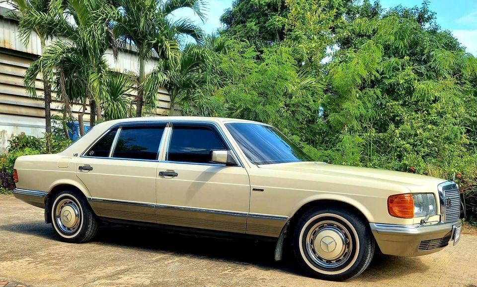 Benz -w126 เครื่อง V8 ฝาดำ 500 SEL กาบร่อง ตัวยาว  สีครีม วัง 623  7