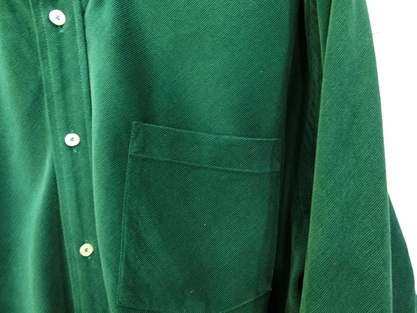 TOMMY HILFIGER แท้ อก50 เสื้อเชิ๊ตแขนยาวลูกฟูกบางสีเขียวสปอต 2
